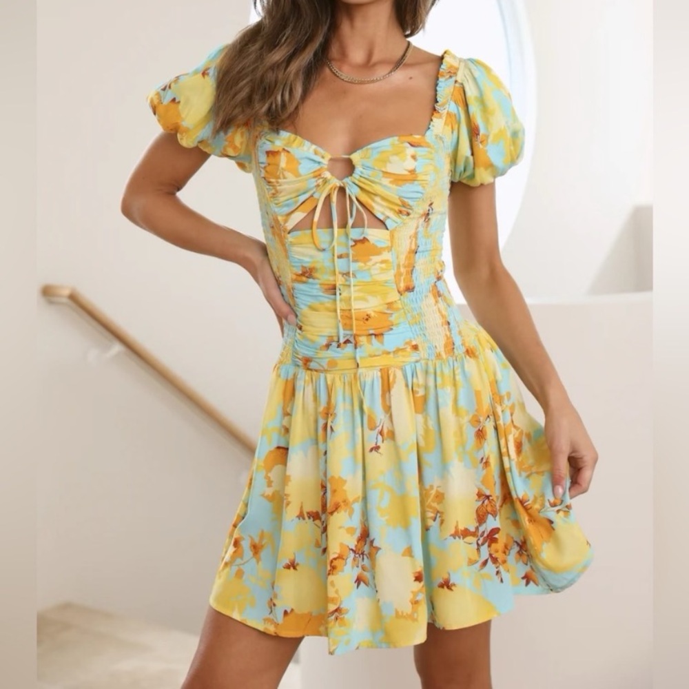 Hello Molly Highkey Cute Mini Dress Floral Size Medium